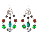 Bold Fashion Unique Beaded Charms In Tear Drop Statement Earrings E854 Multi