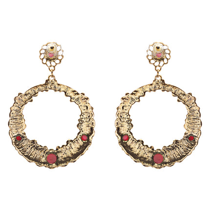 Striking Fashion Crystal Rhinestone Intricate Arrangement Earrings ER828 Red - Accessoriesforever