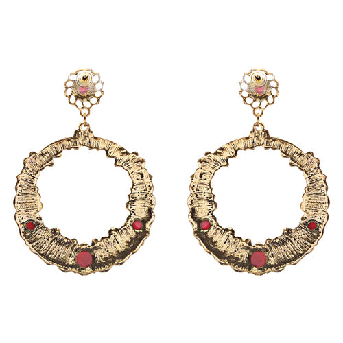 Striking Fashion Crystal Rhinestone Intricate Arrangement Earrings ER828 Red