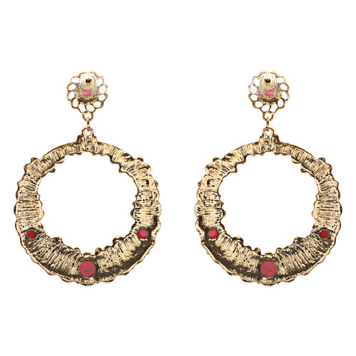 Striking Fashion Crystal Rhinestone Intricate Arrangement Earrings ER828 Red