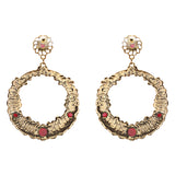 Striking Fashion Crystal Rhinestone Intricate Arrangement Earrings ER828 Red