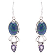 925 Sterling Silver Natural Gemstones Rainbow CalsilicsDangle Earrings FJSVE2114