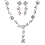 Bridal Wedding Jewelry Set Rhinestone Multi Flower
