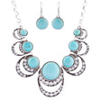 Exquisite Crystal Stone Bead Bold Statement Necklace Set N106 Turquoise