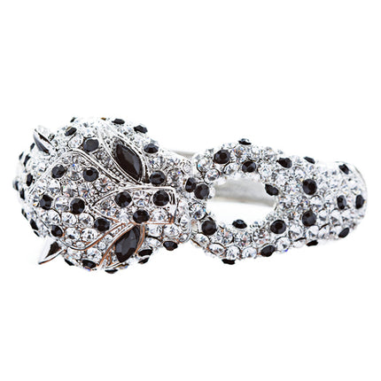 Fashion Jewelry Crystal Rhinestone Gorgeous Leopard Bracelet Silver