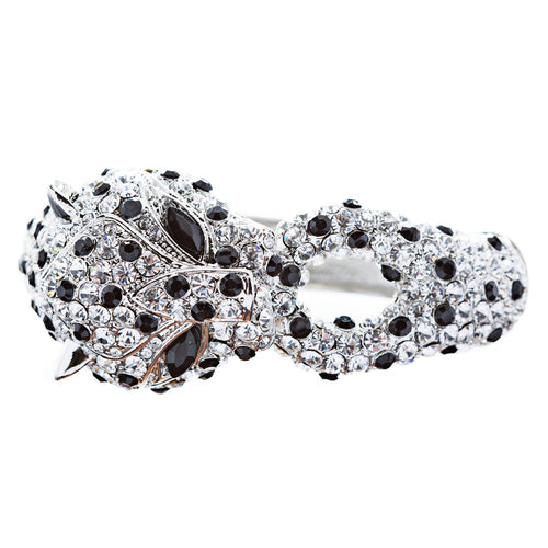 Fashion Jewelry Crystal Rhinestone Gorgeous Leopard Bracelet Silver