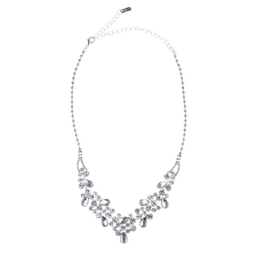 Bridal Wedding Jewelry Crystal Rhinestone Glamorous Sparkle Necklace Set J692 SV