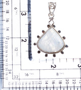 925 Sterling Silver Natural Gemstones Moonstone Pendant FJSVP2062