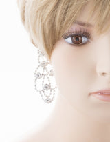 Bridal Wedding Jewelry Crystal Chandelier Drop Earrings Silver Clear