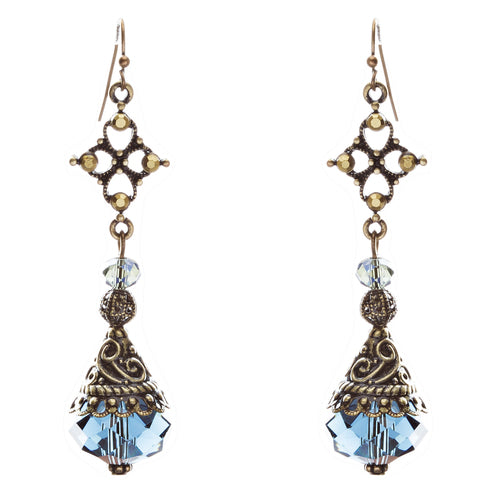 Fashion Chic Crystal Rhinestone Unique Tear Drop Dangle Earrings E830 Blue