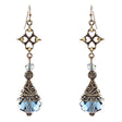 Fashion Chic Crystal Rhinestone Unique Tear Drop Dangle Earrings E830 Blue