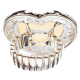 Antique Swirl Edge Mother of Pearl Stretch Ring White