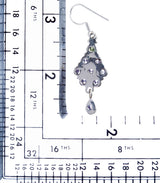 925 Sterling Silver Natural Gemstones Amethyst Periodot Dangle Earring FJSVE2152