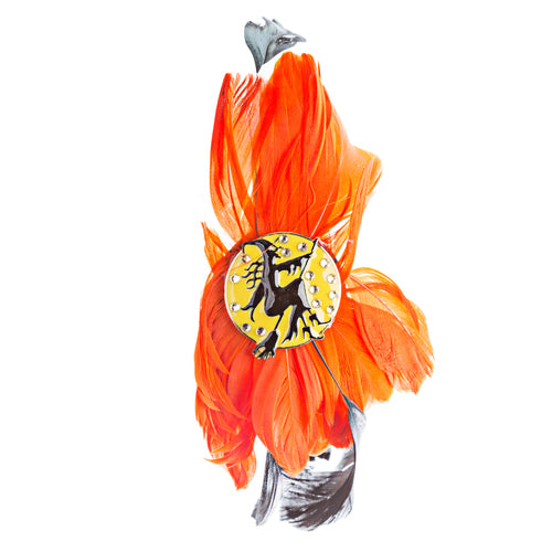 Chic Fashion Eye-Catching Charm Bright Colored Feather Hair Headband H482 Orange - Accessoriesforever