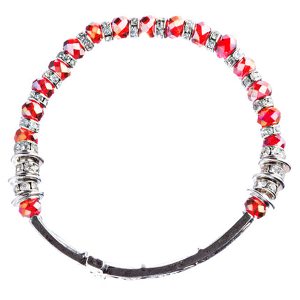 Lovely Crystal Rhinestone Cross Design Fashion Statement Bracelet B472 Red - Accessoriesforever