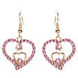 Adorable Valentine Theme Fashion Crystal Rhinestone Heart Earrings E908 Pink