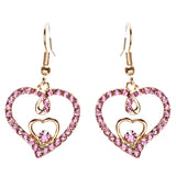 Adorable Valentine Theme Fashion Crystal Rhinestone Heart Earrings E908 Pink