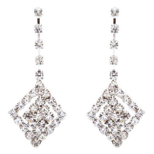 Bridal Wedding Jewelry Crystal Rhinestone Gorgeous Design Necklace J572 Silver