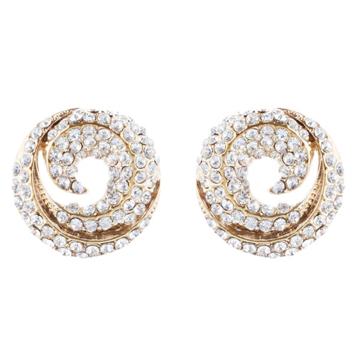 Bridal Wedding Jewelry Crystal Rhinestone Simple Classy Earrings E979 Gold - Accessoriesforever
