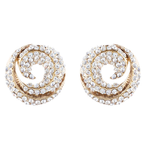 Bridal Wedding Jewelry Crystal Rhinestone Simple Classy Earrings E979 Gold
