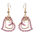 Charming Valentine Theme Fashion Crystal Rhinestone Heart Earrings E906 Pink