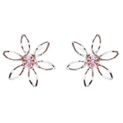 Bridal Wedding Jewelry Prom Rhinestone Adorable Mesh Necklace Set J659 Pink - Accessoriesforever