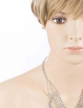 Bridal Wedding Jewelry Crystal Rhinestone Breathtaking Tear Drop Necklace J517BK - Accessoriesforever