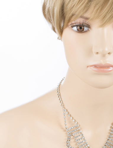 Bridal Wedding Jewelry Crystal Rhinestone Breathtaking Tear Drop Necklace J517BK