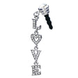 Earphone Dustproof Plug Stopper Phone Ear Cap Crystal Rhinestone LOVE Silver