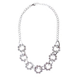 Bridal Wedding Jewelry Crystal Rhinestone Charming Open Holes Necklace JN254 SV
