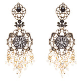 Elegance Fashion Crystal Rhinestone Beautifully Crafted Earrings E812 Cream