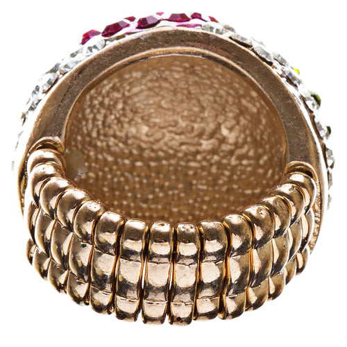 Elegant Finish Crystal Pave Dome Round Stretch Multi-colored Ring R73 MT - Accessoriesforever