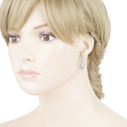 Bridal Wedding Prom Jewelry Chic Sparkling Crystal Rhinestone Earrings E1192 SV - Accessoriesforever
