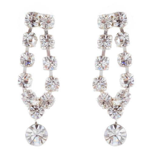 Bridal Wedding Jewelry Set Crystal Rhinestone Vintage Chic Necklace Silver - Accessoriesforever