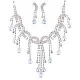 Bridal Jewelry Set Chunky Teardrop Crystal Rhinestone L