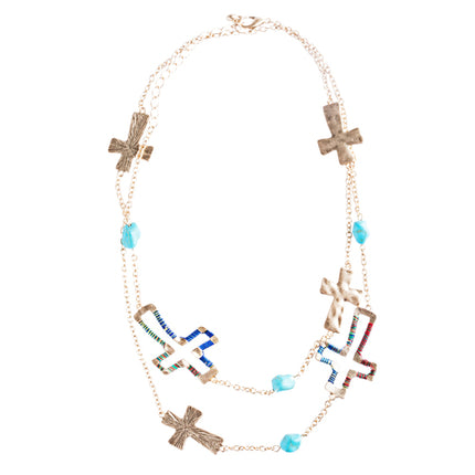 Cross Jewelry Simple Yet Fascinating Spiritual Charm Necklace Set JN223 Multi
