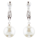 Bridal Wedding Jewelry Crystal Rhinestone Pearl Simple Dangle Earrings E975 SV