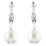 Bridal Wedding Jewelry Crystal Rhinestone Pearl Simple Dangle Earrings E975 SV