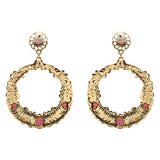 Striking Fashion Crystal Rhinestone Intricate Arrangement Earrings ER828 Purple