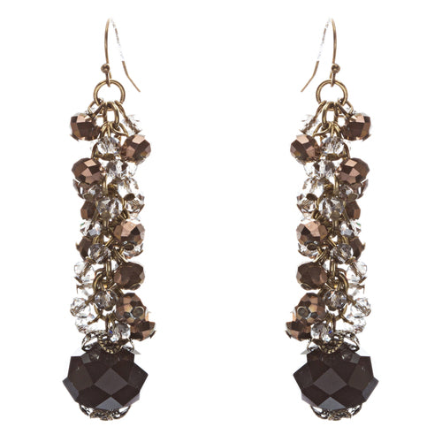 Contemporary Fashion Sophisticated Linear Long Drop Dangle Earrings E838 Black