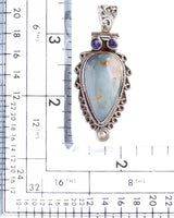 925 Sterling Silver Natural Gemstones Labradorite Pendant FJSVP2074