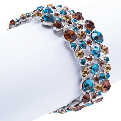 Bridal Bracelet Crystal Rhinestone Pearl White BR00295-MT