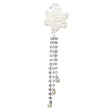 Bridal Wedding Jewelry Hair Spiral Pin Crystal Cluster Pearl Chain Silver Cream