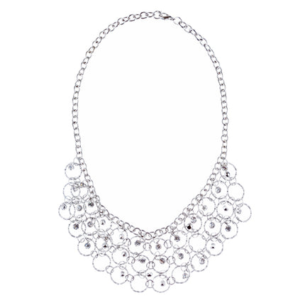 Beautiful Crystal Rhinestone Bridal Wedding Necklace Earrings Set JN277 Silver - Accessoriesforever
