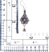 925 Sterling Silver Gemstones Natural Garnet Topaz Dangle Earrings FJSE2165