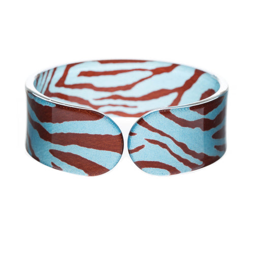 Gorgeous Fashion Zebra Pattern Animal Print Cuff Bracelet Black Blue