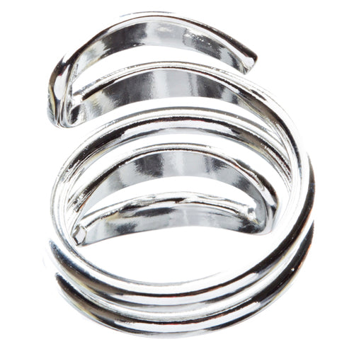 Modern Fashion Impressive Continuous Swirl Design Stretch Ring R204 Silver - Accessoriesforever
