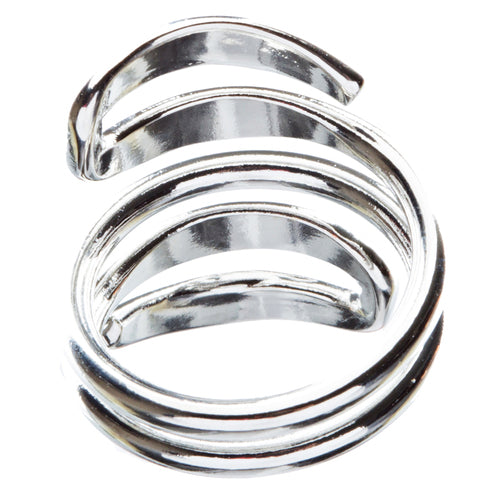 Modern Fashion Impressive Continuous Swirl Design Stretch Ring R204 Silver