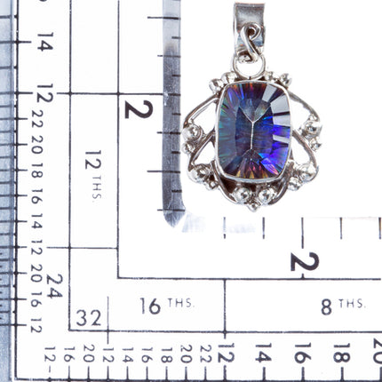 925 Sterling Silver Natural Gemstones Rainbow Magic Topaz Pendant FJSVP2107 - Accessoriesforever