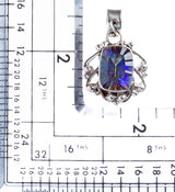925 Sterling Silver Natural Gemstones Rainbow Magic Topaz Pendant FJSVP2107